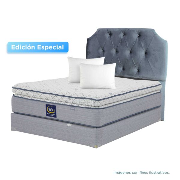 Combo: Colchón EE Pillow Top + Base + Accesorios